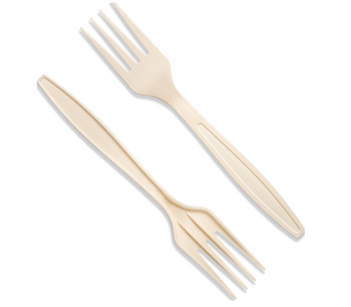 609285 SAV. Natural Leaf Natural Cornstarch Fork (7 Inch) 100PCS