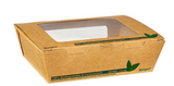 624281 SAV. Ingeo PLA Tuck Top Kraft Window Salad Boxes (900 ml) 50PCS