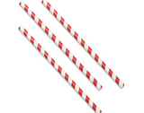 624287 SAV. Jazz Cafe Red Stripe Straight Paper Smoothie Straws (8 inch) 200PCS