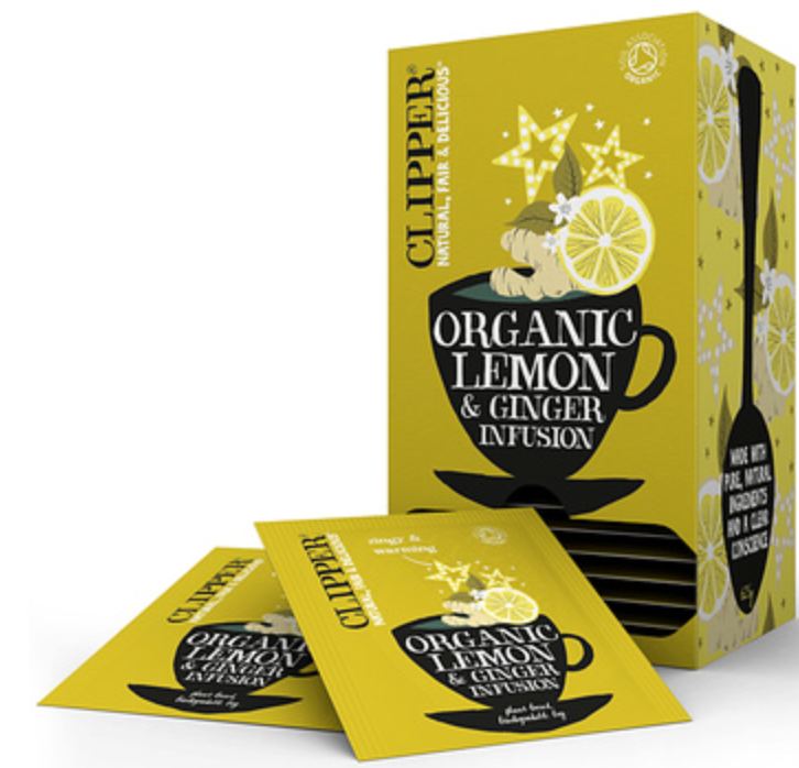 135165 SAV. Clipper Organic Lemon and Ginger Tea 25 SGL