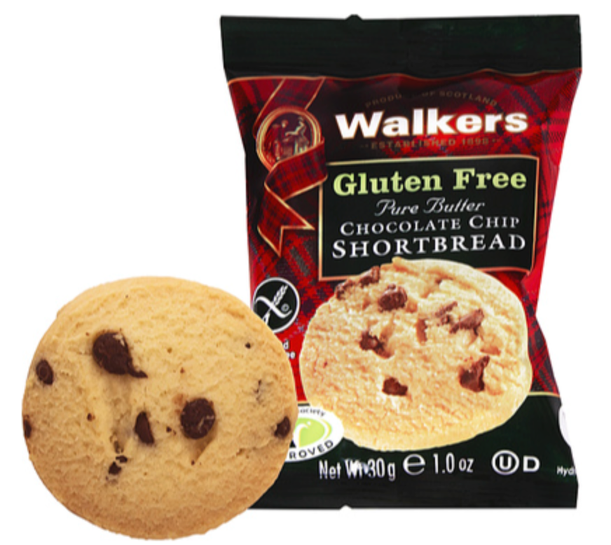 117003 SAV. Walkers Shortbread Gluten Free Chocolate Chip Shortbread  60x30gm