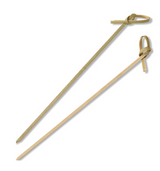 624115 SAV. Natural Leaf Looped Round Knot Bamboo Skewer (Approx. 90mm/3.5)  x250