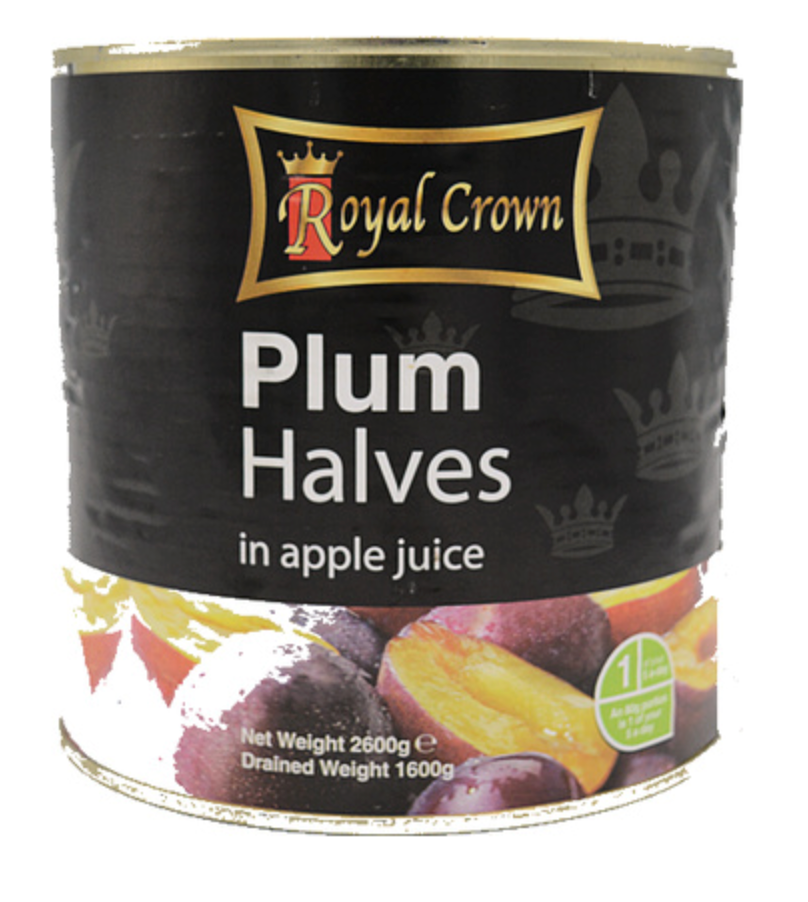 118595 SAV. Royal Crown Plum Halves In Juice  2.6kg