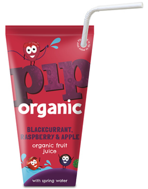 137280 SAV. Pip Organic Blackcurrant Raspberry Apple Juice With Spring Water 24 x 180ML