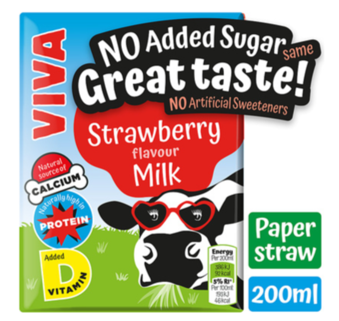 130623 SAV. Viva Strawberry Milk Drink - No Added Sugar 27 x 200ML