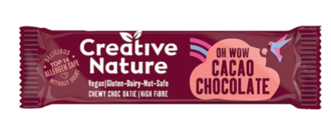 113338 SAV. Creative Nature Oh Wow Cacao Chocolate Chewy Fruit Oatie Bar 20 x 38G