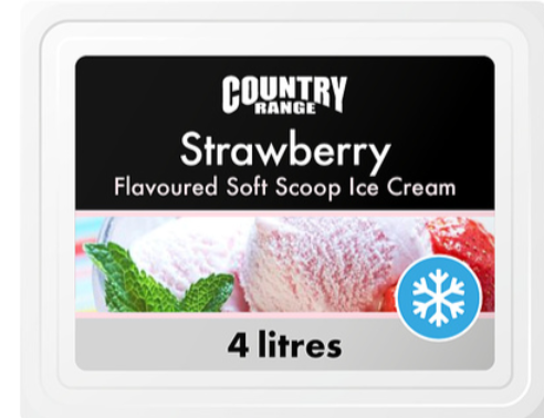 319429 SAV. Country Range Strawberry Soft Scoop Ice Cream 4LTR