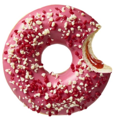 300179 SAV. Donut Worry Be Happy Berry White Doughnut 24 x 71G