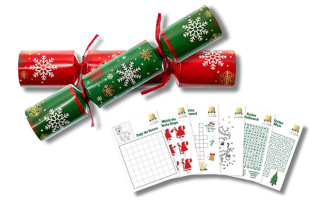 671400 SAV. Hotel Festive Classic Snowflake Red & Green Mixed Crackers (9 inch) 1 x 100SGL