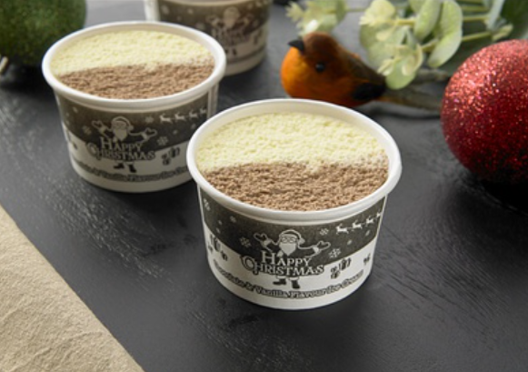 388324 SAV. Cool Delight Chocolate and Vanilla Christmas Ice Cream Tubs 60 x 80ML