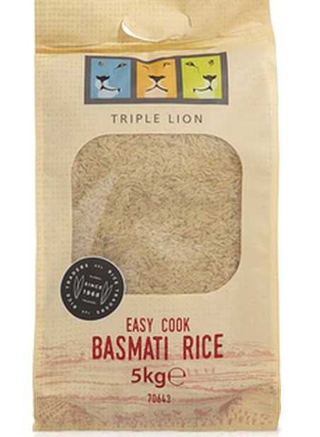 112158 SAV. Triple Lion Easy Cook Basmati Rice 5kg