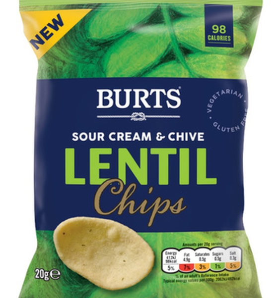 124156 SAV Burts Sour Cream and Chive Lentil Chips 20g (16 Pack)