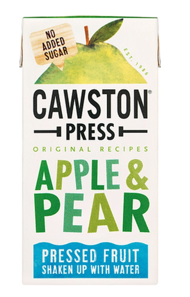 153540 SAV. Cawston Press Apple and Pear Fruit Water 200ml (18 Pack)