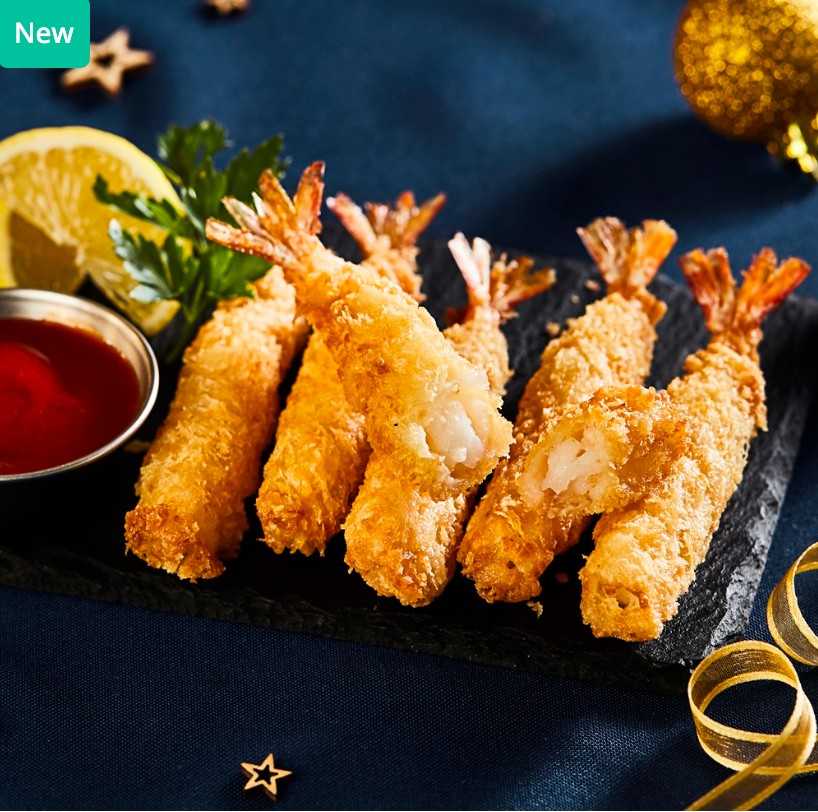 366036 SAV. Frozen Pacific West Panko Coated Prawns 500g