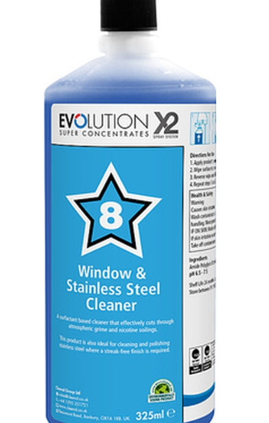 601158 SAV Evolution EV8/X2 Window and Stainless Steel Cleaner 325ml (4 Pack)