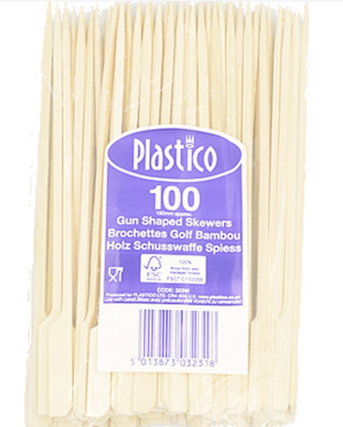 626461 SAV Plastico Gun Shaped Skewer 180 mm (100 Pack)