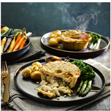 316410 SAV. Frozen Phat Pasty Baked Gluten Free Chicken, Ham Hock and Leek Pie 300g (12 Pack)