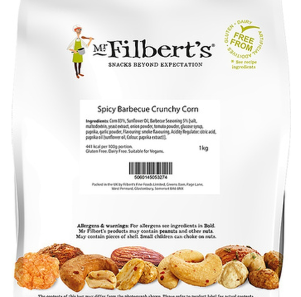 155818 SAV Mr Filberts Barbecue Crunchy Corn 1kg