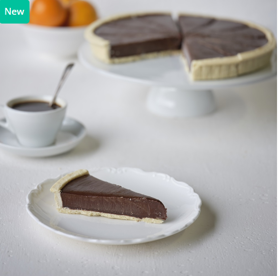 362780 SAV. Frozen Waldron's Patisseries Gluten Free and Vegan Belgian Chocolate and Orange Tart (14 portions)