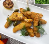 384198 SAV. Frozen Pacific West Breaded Salmon Strips 3kg