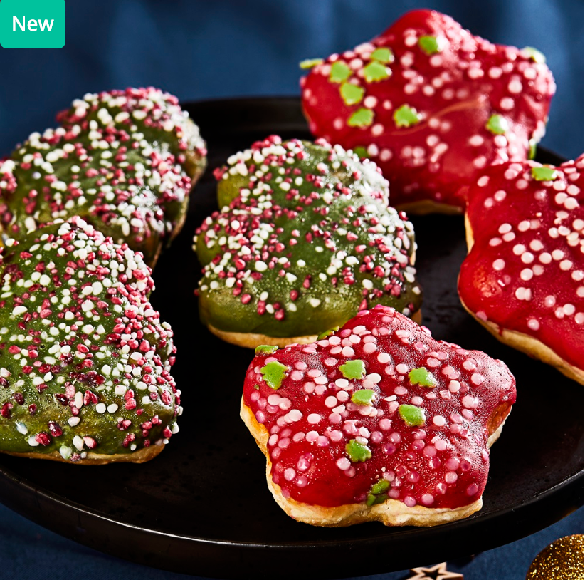 366026 SAV. Frozen Europastry Christmas Tree and Star Doughnut Dots 62g (36 Pack)