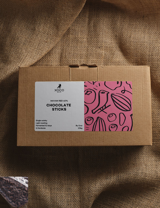Mayan Red 62% Chocolate Sticks 2.5kg