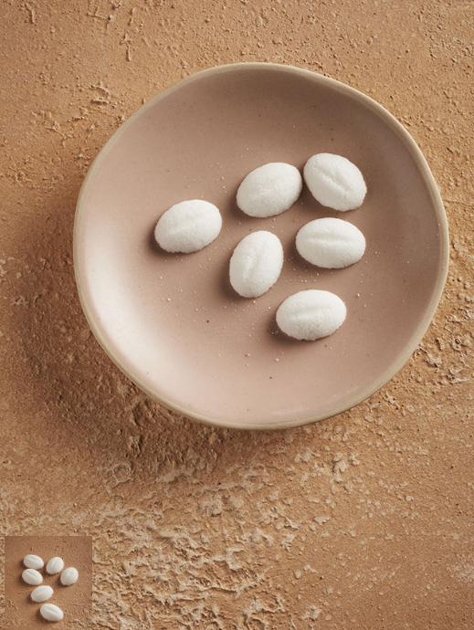 Unwrapped Coffee Beans Shaped White 1.4g