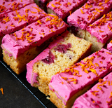 SAV. Frozen Cakesmiths Raspberry and Orange Vegan Traycake 18ptn