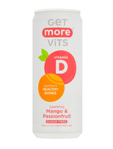 SAV. Get More Vits Sparkling Mango and Passionfruit Vit D Can 330ml (12 Pack)