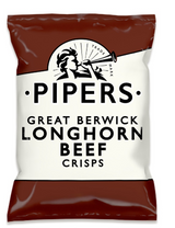 SAV. Pipers Great Berwick Longhorn Beef Crisps 40g (24 Pack)