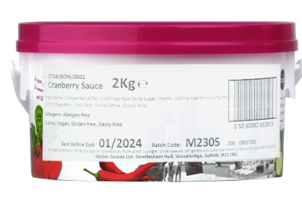 SAV. Stokes Cranberry Sauce 2kg