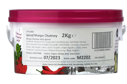 SAV. Stokes Spiced Mango Chutney 2kg