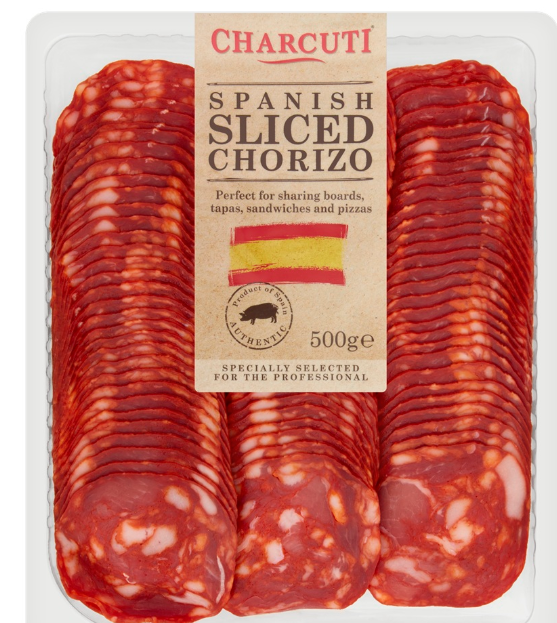 SAV. Chilled Charcuti Sliced Chorizo 500g