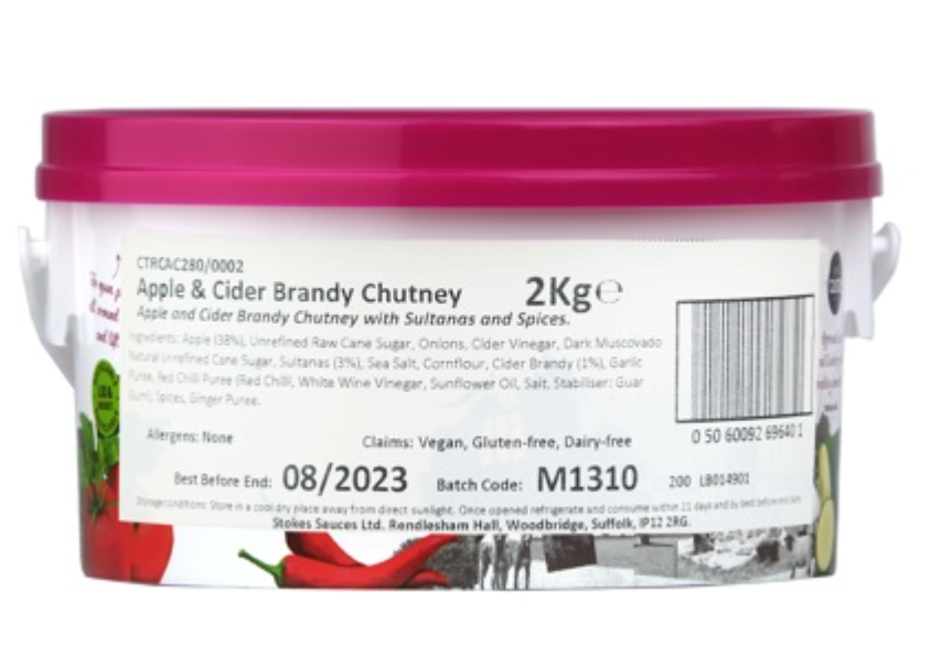 Elite. Stokes Apple & Cider Brandy Chutney  2kg