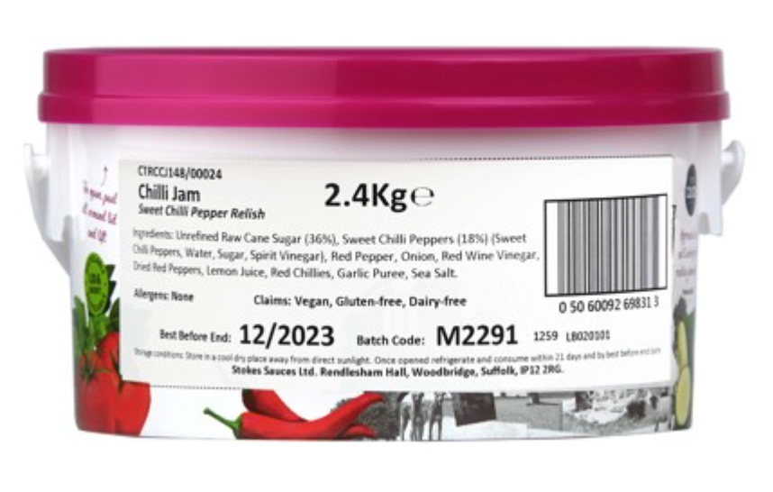 Elite. Stokes Chilli Jam  2kg