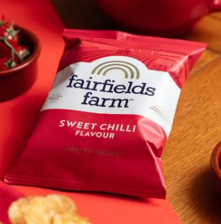 Elite. Fairfield's Farm Sweet Chilli Crisps 36 x 40g