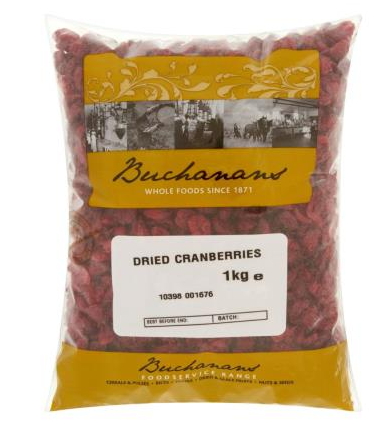 Elite. Buchanans Dried Cranberries 1kg