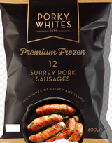 Elite. Porky Whites Frozen Pork Sausages 6s Approx 26 - 2kg
