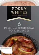 Elite. Porky Whites Frozen Pork Cumberland Sausages 6s Approx 26 - 2kg