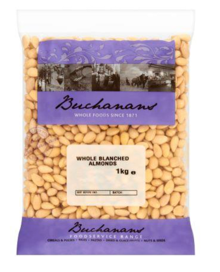 Elite. Buchanans Whole Blanched Almonds 1kg