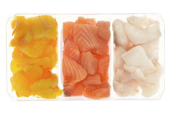 DIRECT.   Fz Fish Mix, Premium, 1kg Smoked Salmon/ Cod/ Haddock