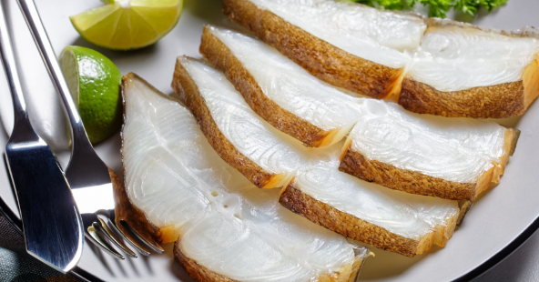DIRECT.  Fz Smoked Halibut Sliced Kilo