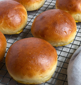 Elite. Le Brio Brioche Style Pre Cut Vegan Burger buns 60-65g Fz