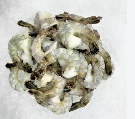 DIRECT. Frozen Black Tiger Prawn- Raw Peeled & Deveined 8-12 IOF - Tail On - 700g Net