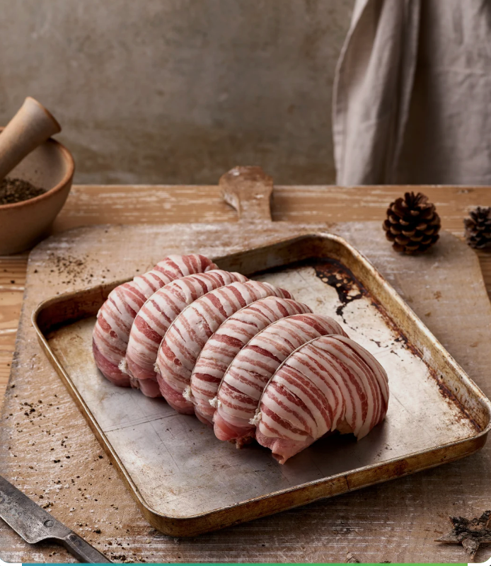 BLAKE. Turkey Breasts Double Lobe Wrapped in Bacon (approx 5kg)