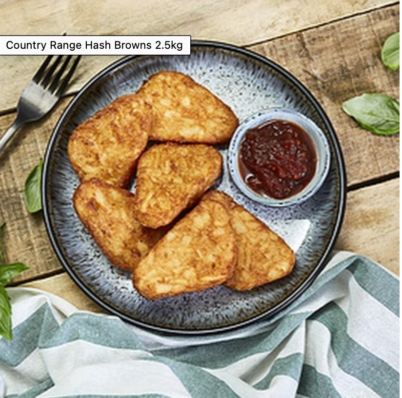 386090 Frozen Country Range Hash Browns 2.5kg