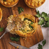 Elite. Derbyshire Pie & Co  Chicken Ham & White Wine Pie - Frozen  12x300g