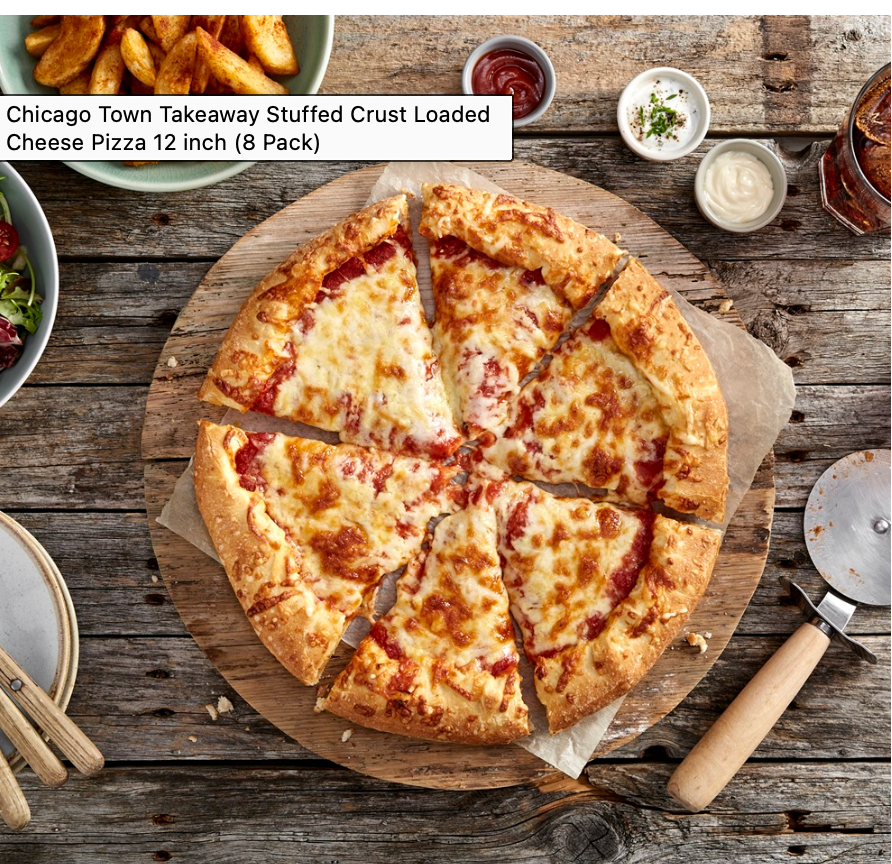 SAV. Chicago Town Takeaway Stuffed Crust Loaded Cheese Pizza 12 inch (8 Pack)