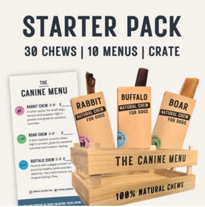 Elite. The Canine Menu Starter Pack (30 Chews-10 Menus-1 Crate) x1