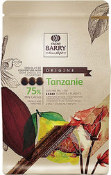 116408 JP.   Callebaut Cacao Barry Tanzanie 75% Dark Chocolate Pistoles 2.5kg